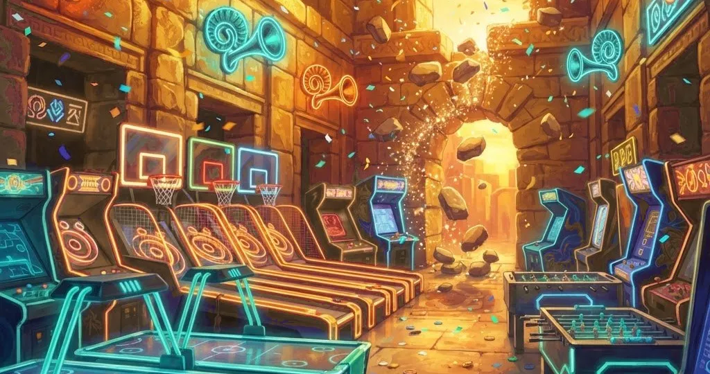 Inside the arcade
